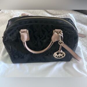 Michael Kors Black Patent Shiny Monogram Shoulder Bag